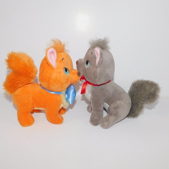 VTG Disney Aristocats 6" Plush Orange Toulous & Gray Berlioz stuffed Cat Kitten - Picture 2 of 5